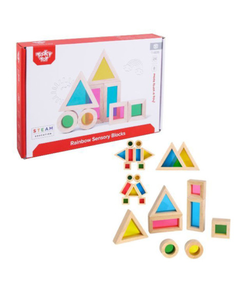 Set de blocuri senzoriale Curcubeu, 57352
